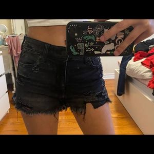 American eagle black jean shorts
